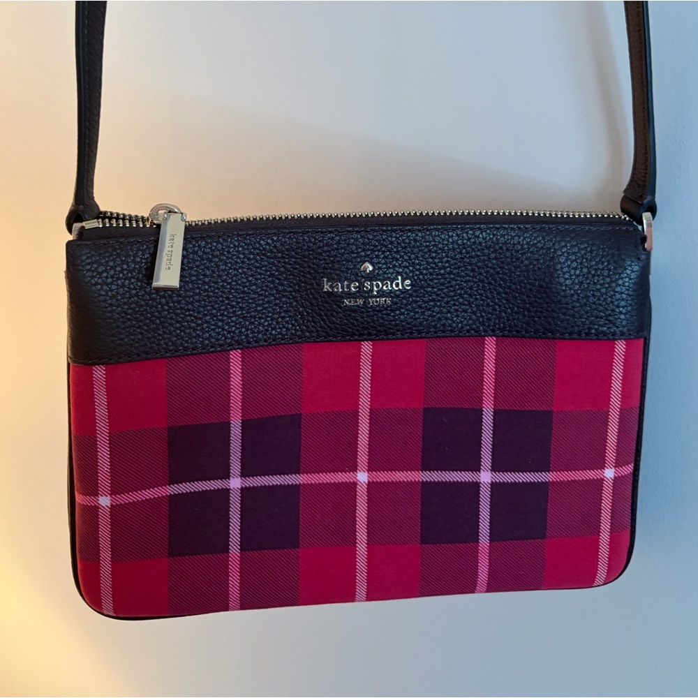 kate spade - Red + Purple Plaid Crossbody